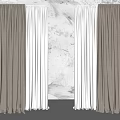 Gray Velvet and White Sheer Curtains for Modern Home Interior Design
