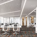 Modern public office area Open office area 3d model