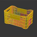 Yellow Plastic Storage Basket With Handles Ventilated Design For Home Organization