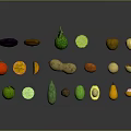 Various Fresh Colorful Fruits Including Avocado Lemon Orange And More With Reflections