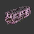 Vintage Train Carriage Model With Dark Exterior Red Stripes Windows And Door Details