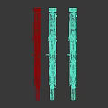 Three Colored Submachine Guns With Black Gold Copper Finishes And Wooden Stocks