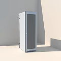Modern Silver Computer Server Rack With Mesh Door And Standalone Structure 3d model