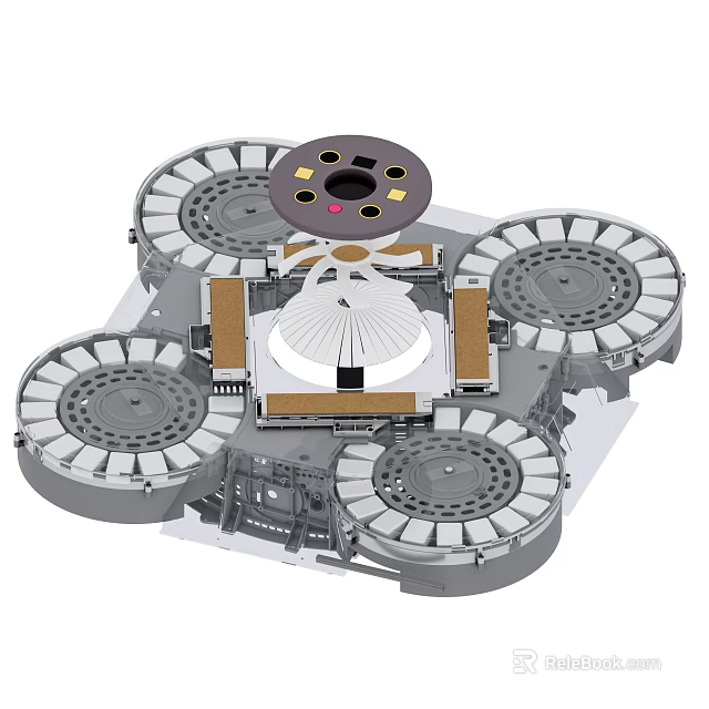 Home Entertainment Electronics System With Multiple Circular Speakers For Theater Use 3d model 