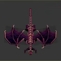 Vibrant Pink Dragon 3D Model With Purple Wings And Detailed Scaled Body