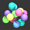 Colorful Latex Balloons Bundle With Red White Striped Stick For Celebrations