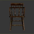 Rustic Solid Wood Chair Featuring Slatted Back And Armrests For Living Room Furniture