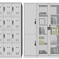 Metal Storage Cabinets With Glass And Solid Doors For Organized Office File Storage 3d model