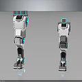 Futuristic Robotic Leg Equipment With White Gray Body And Blue Lights