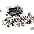 Various Modern Furniture Collection Including Sofas Tables Chairs And Decorative Items