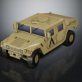 Military Style Sandy Colored Functional Vehicle With Off Road Design And Large Tires