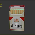 Open Marlboro Cigarette Pack With Red And White Design And Cigarettes Inside