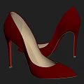 Red Patent Leather High Heels With Pointed Toe And Stiletto Heel