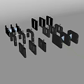 Public Facility Access Control Gates With Various Security Models And Automatic Entry Functions 3d model