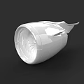 White Aircraft Engine 3D Model With Turbine Blades And Smooth Surface