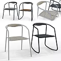 Stylish Modern Chairs With Various Designs Metal Frames And Mesh Seats 3d model