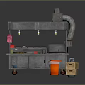 Mobile Malatang Street Food Cart With Cooking Equipment Ingredients And Red Signboard