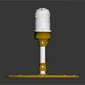 Yellow Industrial Base With Transparent Cover Metal Rod And Holes Design