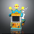 Fun Colorful Lemon Food Machine With Crown Design And Bubble Effects 3d model