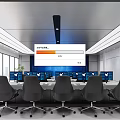 Command Control Room of Modern Monitoring Room 3d model
