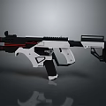 Futuristic Sci Fi Weapon With Black White Red Accents And Tactical Design Elements 3d model