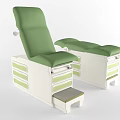 Green Cushioned Massage Bed With White Base Storage Drawers And Step Stool Design 3d model