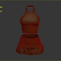 Brown Leather Box Bag With Layered Skirt Structure And Top Handle Design
