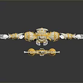Gold And Silver Robot Cross Shaped Structure Spiked Top Outstretched Arms Bell Decorations Smooth Surface