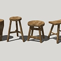 Modern Bar Stool Homestay Bar Stool Combination 3d model