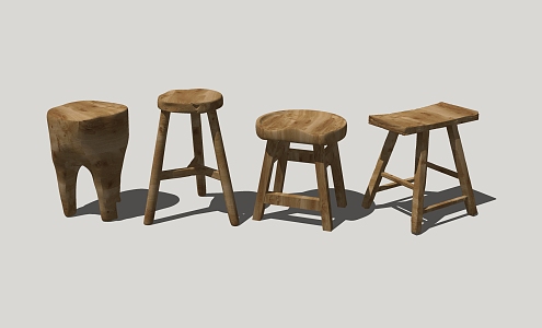 Modern Bar Stool Homestay Bar Stool Combination 3d model