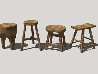 Modern Bar Stool Homestay Bar Stool Combination 3d model