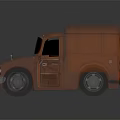 Orange Vintage Cargo Truck With Enclosed Box And Classic Design Elements