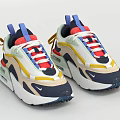 Nike Stylish Multi Colored Casual Sneakers With Air Cushion And Red Blue Laces