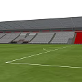 Football Stadium With Red Stands WFC Letters Green Pitch And Floodlight