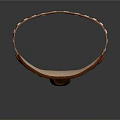 Genuine Brown Leather Belt With Riveted Design And Handcrafted Curved Buckle Detail