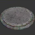 Circular Weathered Stone Platform With Textured Surface And Stepped Edges 3d model