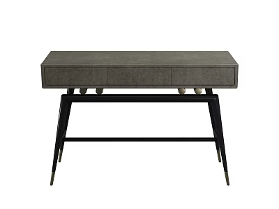 Elegant Modern Gray Dresser With Drawers And Black Metal Legs Design 3d model