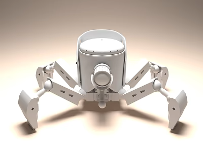 Smart Robot With Multi Legged Mechanical Structure And White Exterior Design 3d model