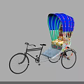 Colorful Tricycle Bicycle With Decorative Canopy And Comfortable Seating Design
