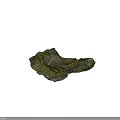 Natural Wood Stone Decorative Accent With Moss Covered Surface And Organic Natural Texture