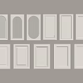 White Door Panels With Various Designs For Interior Decoration 3d model