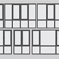 Modern Black Frame Glass Windows With Various Panel Combinations And Designs 3d model