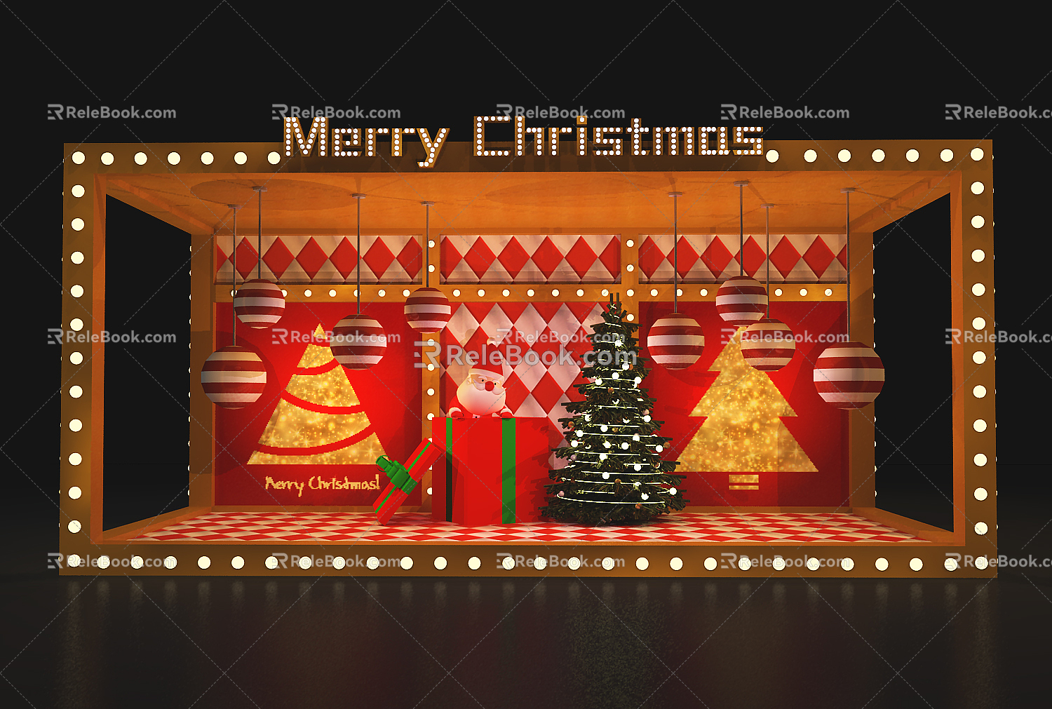 Modern Meichen Christmas Window Meichen 3d model