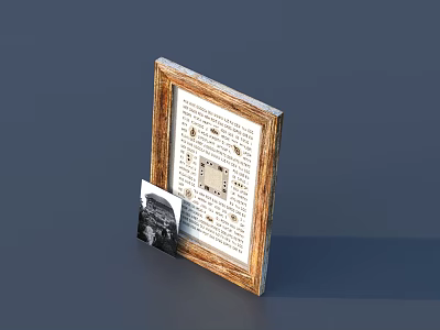 Public Facility Vintage Wooden Frame Notice Board With Text And 3d model