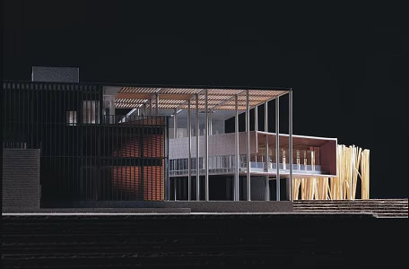 Modern Library Architecture Library 3d model