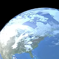 Realistic Earth Globe With Blue Ocean White Clouds And Green Continents