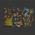 Various Outdoor Survival Weapons And Tools For Adventure Gear Collection