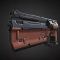 Modern Tactical Weapon With Black And Brown Metallic Frame And Ergonomic Grip 3d model