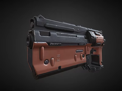 Modern Tactical Weapon With Black And Brown Metallic Frame And Ergonomic Grip 3d model Modern Tactical Weapon With Black And Brown Metallic Frame And Ergonomic Grip 3d model