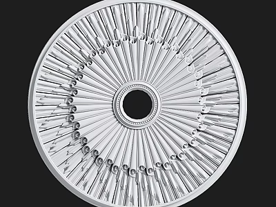 Elegant Ornate Circular Ceiling Design With Radiant Intricate Patterns And Central Hole 3d model